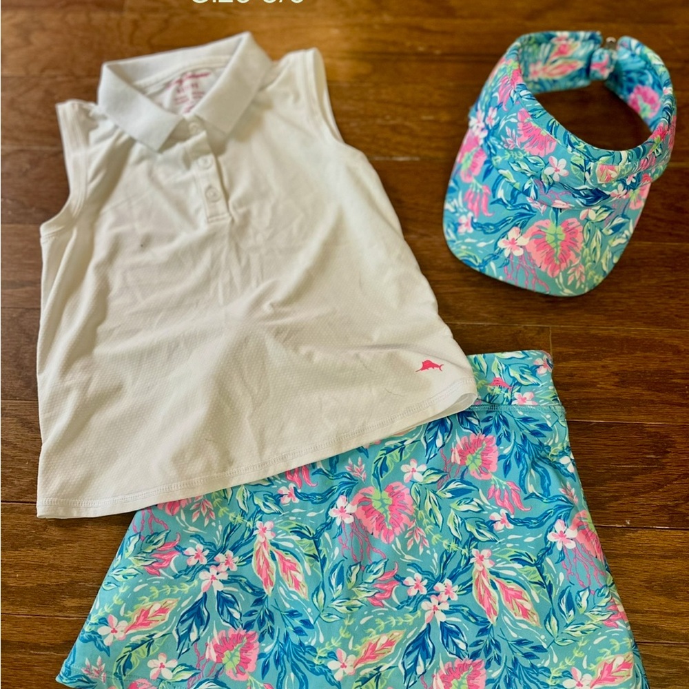 Girls (size 5) Tommy Bahama Skort set with matching Visor